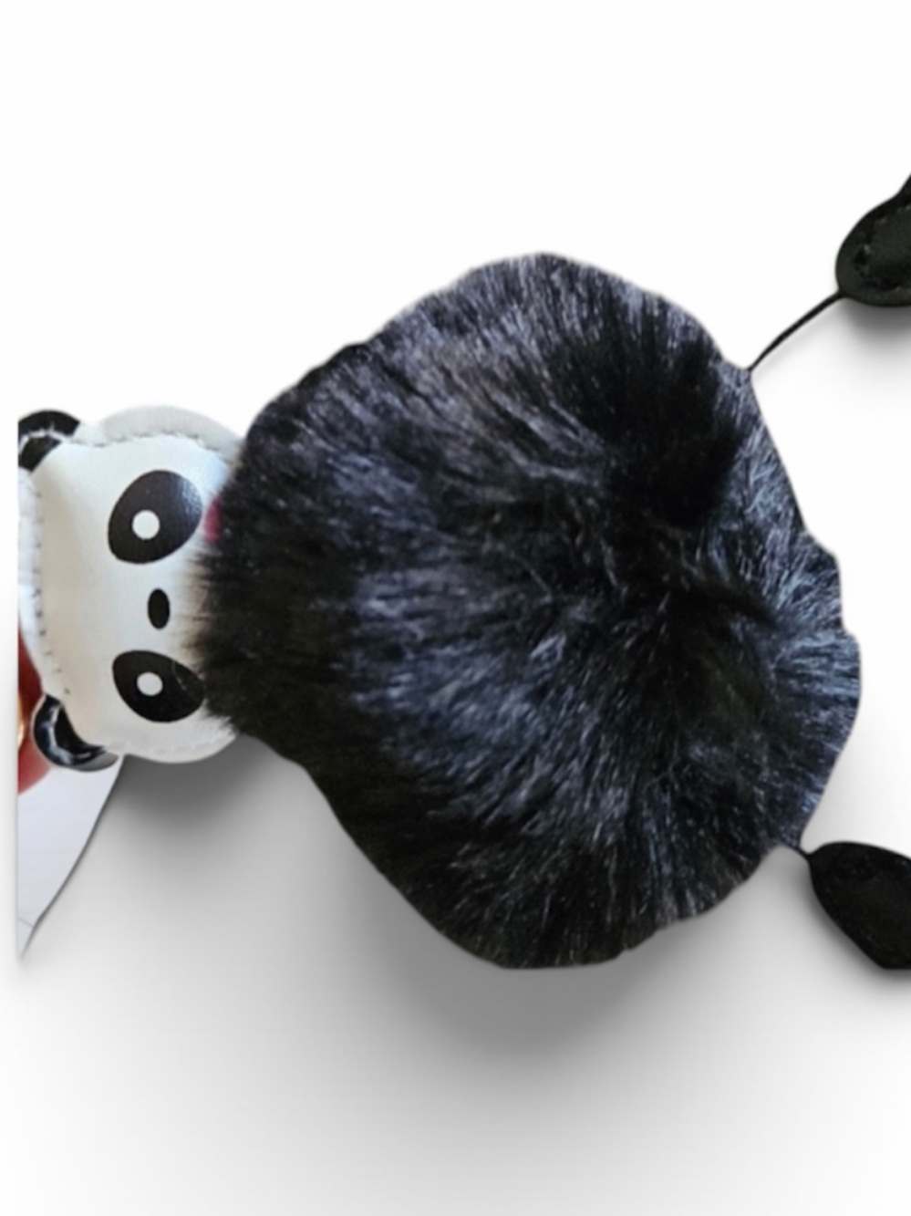 Panda Pom Pom Keychain Bag Charm - Black NWT NEW - Picture 3 of 5